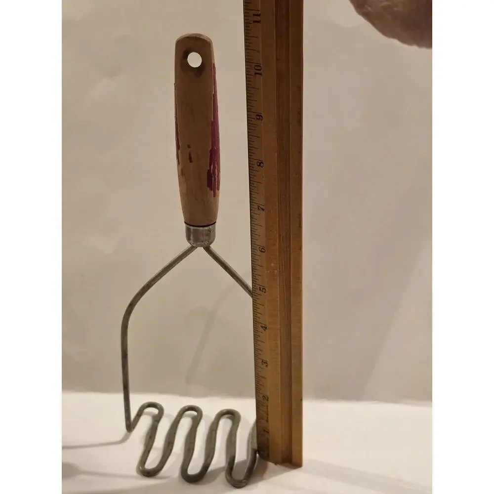 Vintage Mid-century Potato Masher Wooden Handle